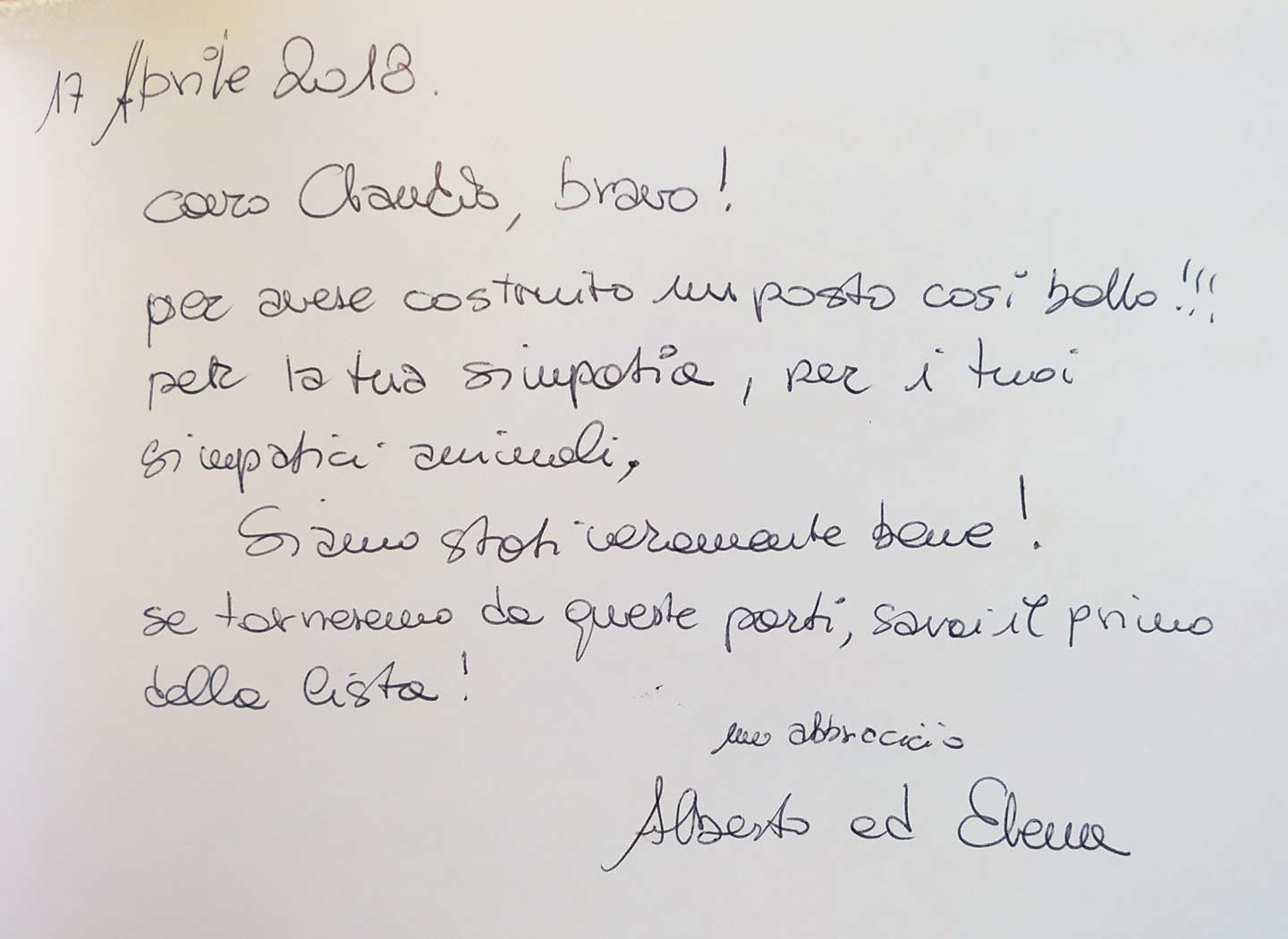 Recensione sul guestbook